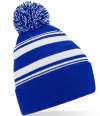 BB473R B473R Beechfield Striped Fan Beanie Bright Royal / White colour image